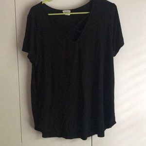 Super soft casual cross neck tee